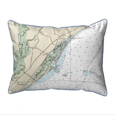 BETSY DRAKE Betsy Drake SN11535M 11 x 14 in. Murells Inlet; SC Nautical Map Small Corded Indoor & Outdoor Pillow SN11535M